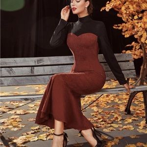 Two Tone Mermaid Hem
Corduroy Dress
Redwood / M (6)